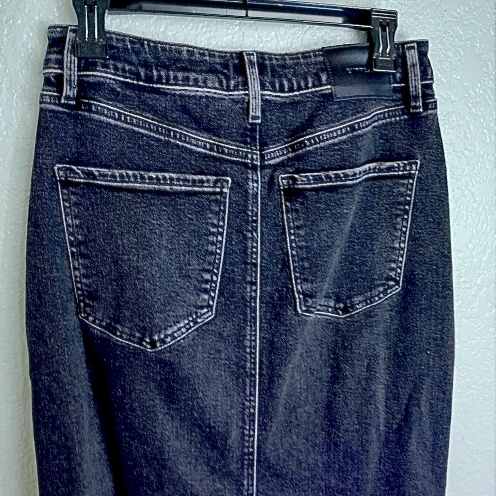 Express Charcoal Black Midi Denim Skirt - Picture 7 of 8